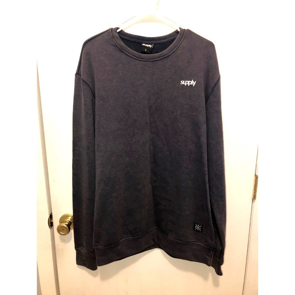 NEW Supply Mens Large Soft Pullover Sweatshirt Cotton Long Sleeve